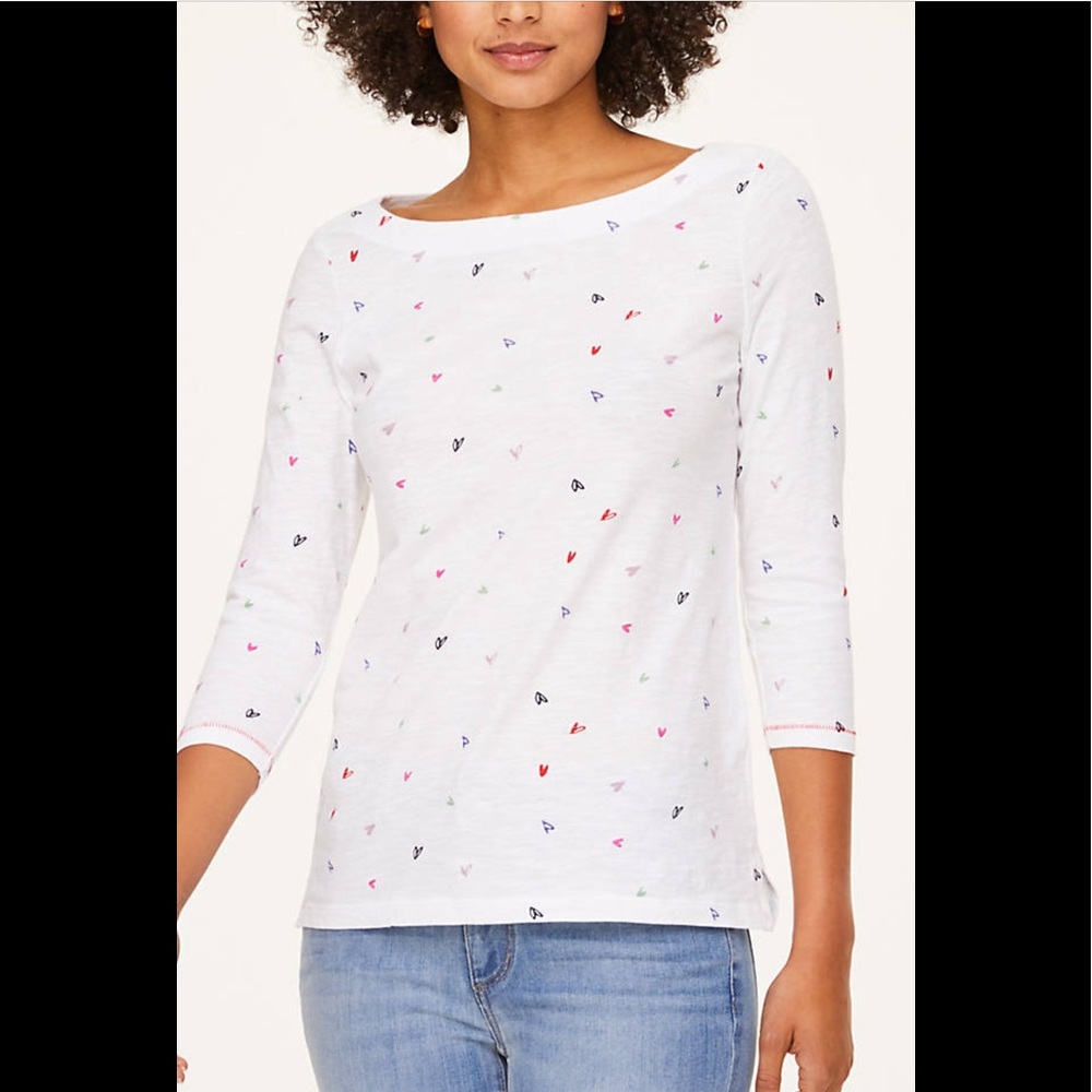 Loft heart print shirt size M